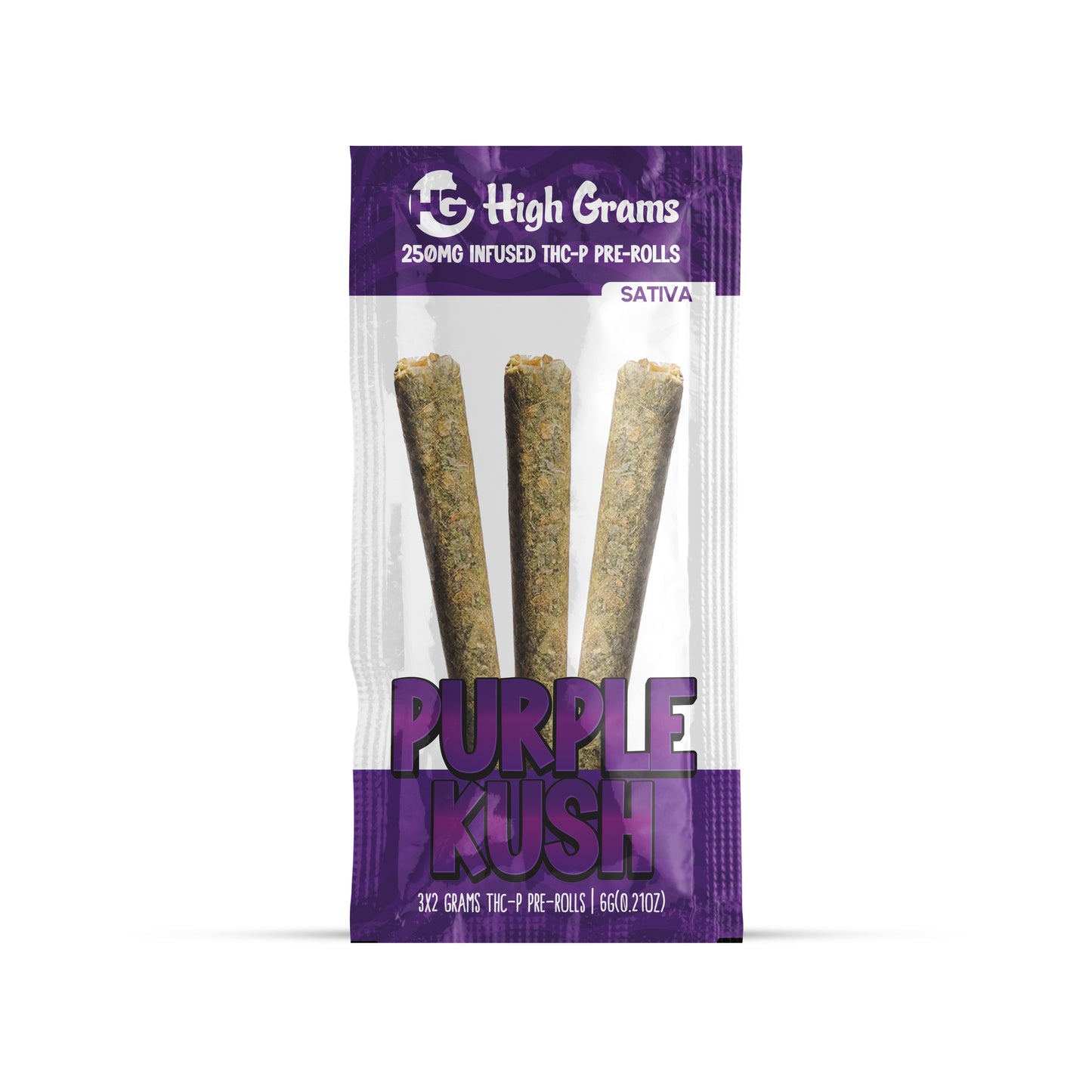 THC-P Pre-Rolls 3X2G | Purple Kush | Sativa